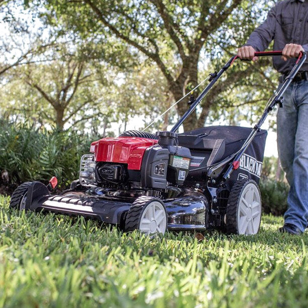 Black Max 21-Inch 150cc Gas Push Mower With Mow-N-Stow - MNA152717