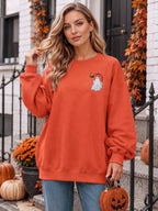 MOUSYA Halloween Sweatshirt Women Spooky Season Shirt Pumpkin Fall Sweatshirt Ghost Long Sleeve Pullover Tops