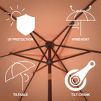 JONATHAN Y 9 ft Classic Cottage Tassel Market Patio Umbrella - UMB1001