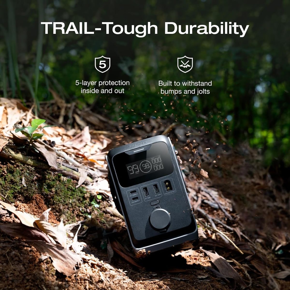 EF ECOFLOW TRAIL 300 DC Portable Power Station 288Wh LiFePO4 Battery 300W DC Output - TRAIL 300