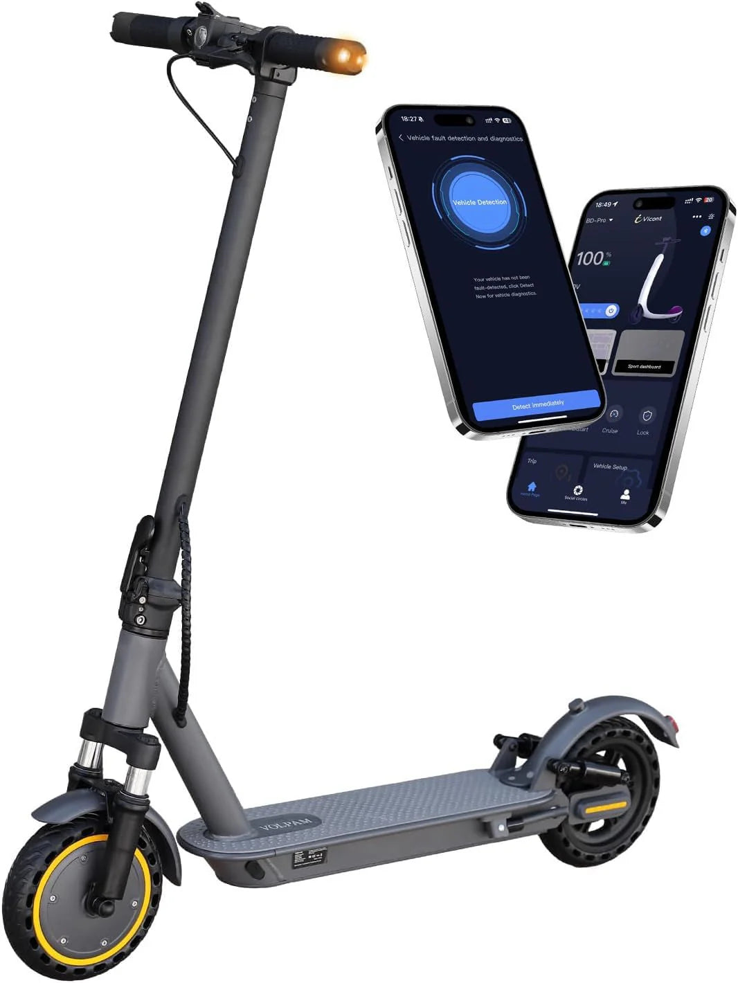 Electric Scooter 10 Inch Solid Tires, 500W, Dual Suspension