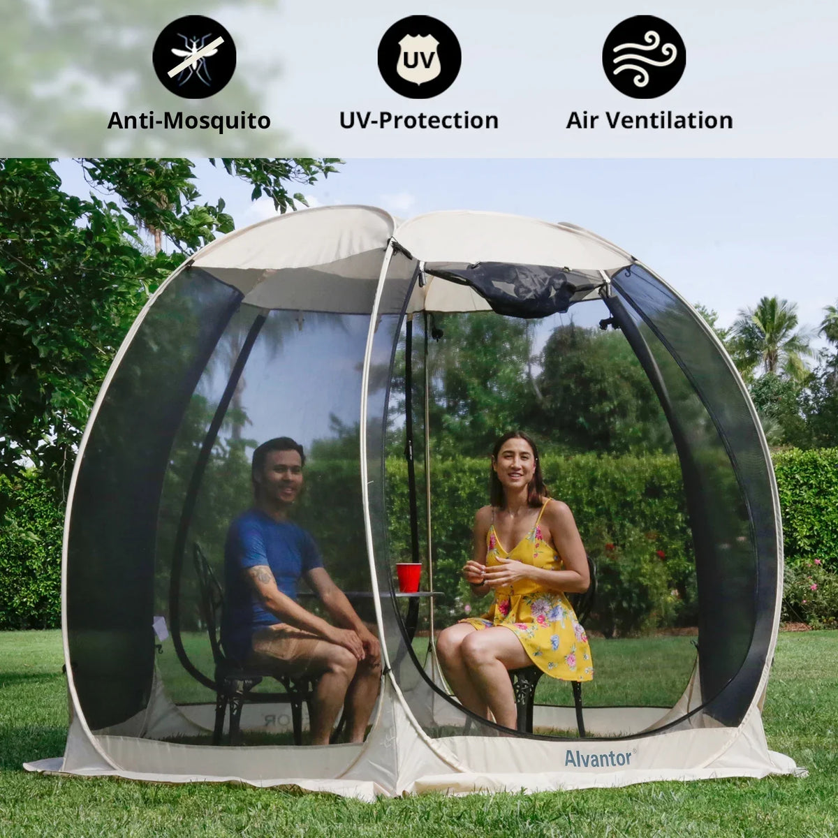 Screen House Camping Room Pop-Up Gazebo 10' x 10' Instant Canopy