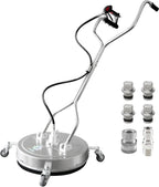 JANZ 24 in Pressure Washer Surface Cleaner With 4 Wheels, Dual Handle, Stainless Steel Housing, 4 Nozzle Cores And 2 Hose Adapters