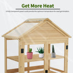 MCombo Cold Frame Greenhouse Cabinet, 3 Tier, 35.4" x 21.3" x 70.1", Fir Wood - 0847