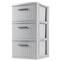 Sterilite 3 Drawer Weave Storage Tower - Cement