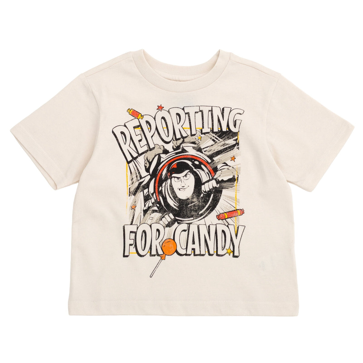 Disney Toy Story Men's Short Sleeve T-Shirt Buzz Alien Beige