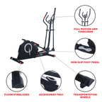 Sunny Health & Fitness Cardio Elliptical Cross Trainer With 18 Inches Stride And 16 Resistance Levels - SF-E3890