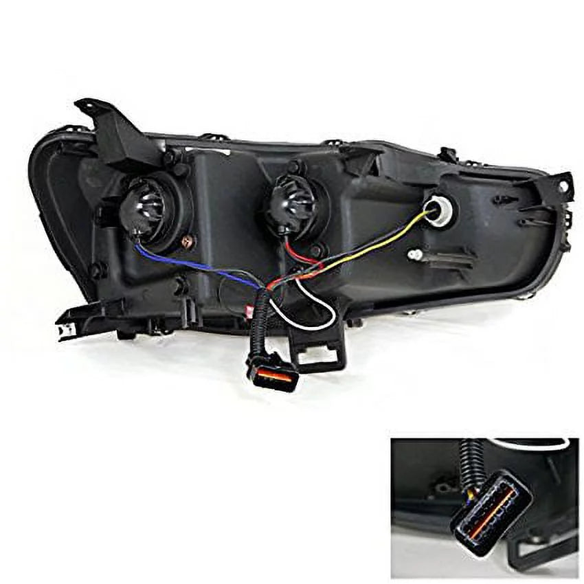 Spec-D Tuning Glossy Black R8 Style LED Projector Headlights - 2LHP-EVO08G-8-TM