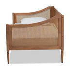 Ogden Twin Daybed With Synthetic Rattan, Walnut Brown