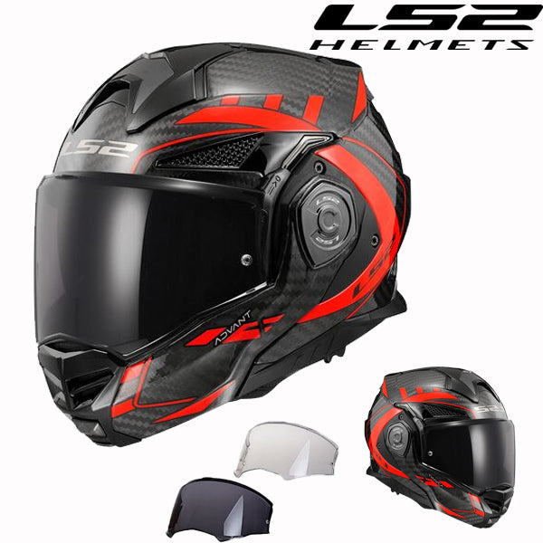 LS2 Carbon Fiber Flip-Up Motorcycle Helmet - FF901 Advant X+