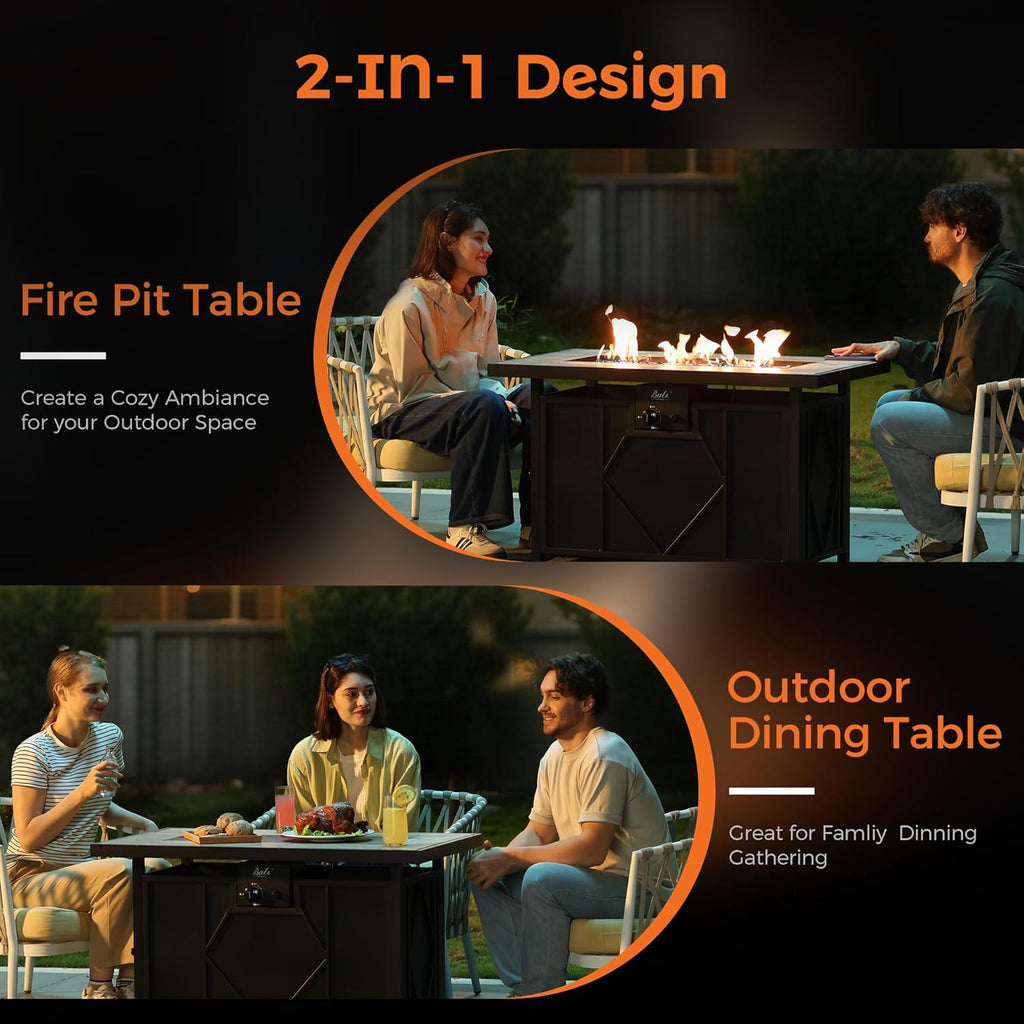 BALI OUTDOORS Propane Fire Pit Table 42 inch Black