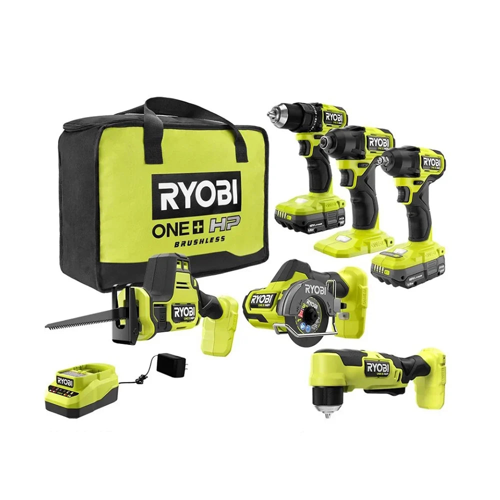 RYOBI 18V ONE+ HP Compact Brushless 6-Tool Combo Kit