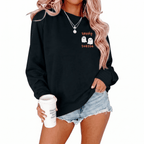 MOUSYA Halloween Sweatshirt Women Spooky Season Shirt Pumpkin Fall Sweatshirt Ghost Long Sleeve Pullover Tops