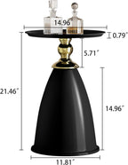 RSJIWOGZ 15 Inch Round Metal Pedestal Nightstand - Gold