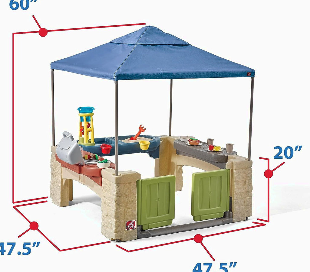 Step2 All Around Playtime Patio With Canopy Kitchen Play Set - 874100