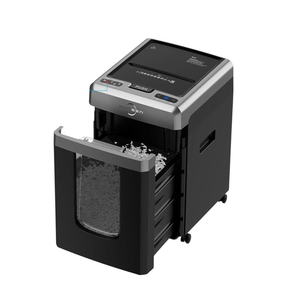 BONSEN Auto Feed Micro-Cut Paper Shredder, 300-Sheet, 60 Min, P-4, 8.1 Gallons, Black