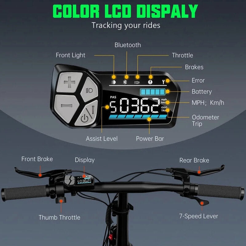 TST 4.0 Fat Tire Foldable Electric Bike, 48V 13Ah, 750W, 20 inch, Black