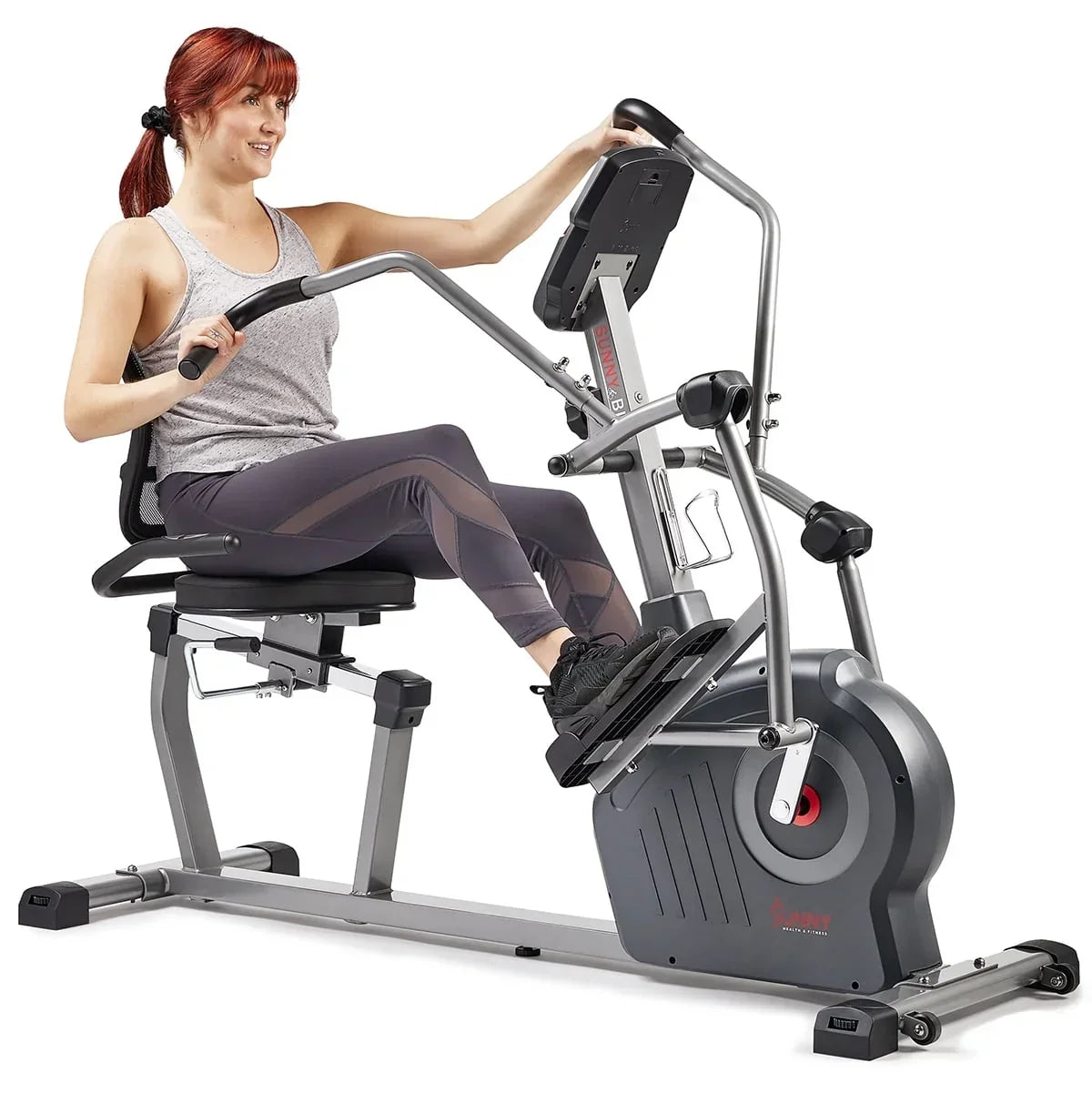 Sunny Health & Fitness Elite Connected Recumbent Cross Trainer Elliptical With Arm Exercisers - SF-RBE420049