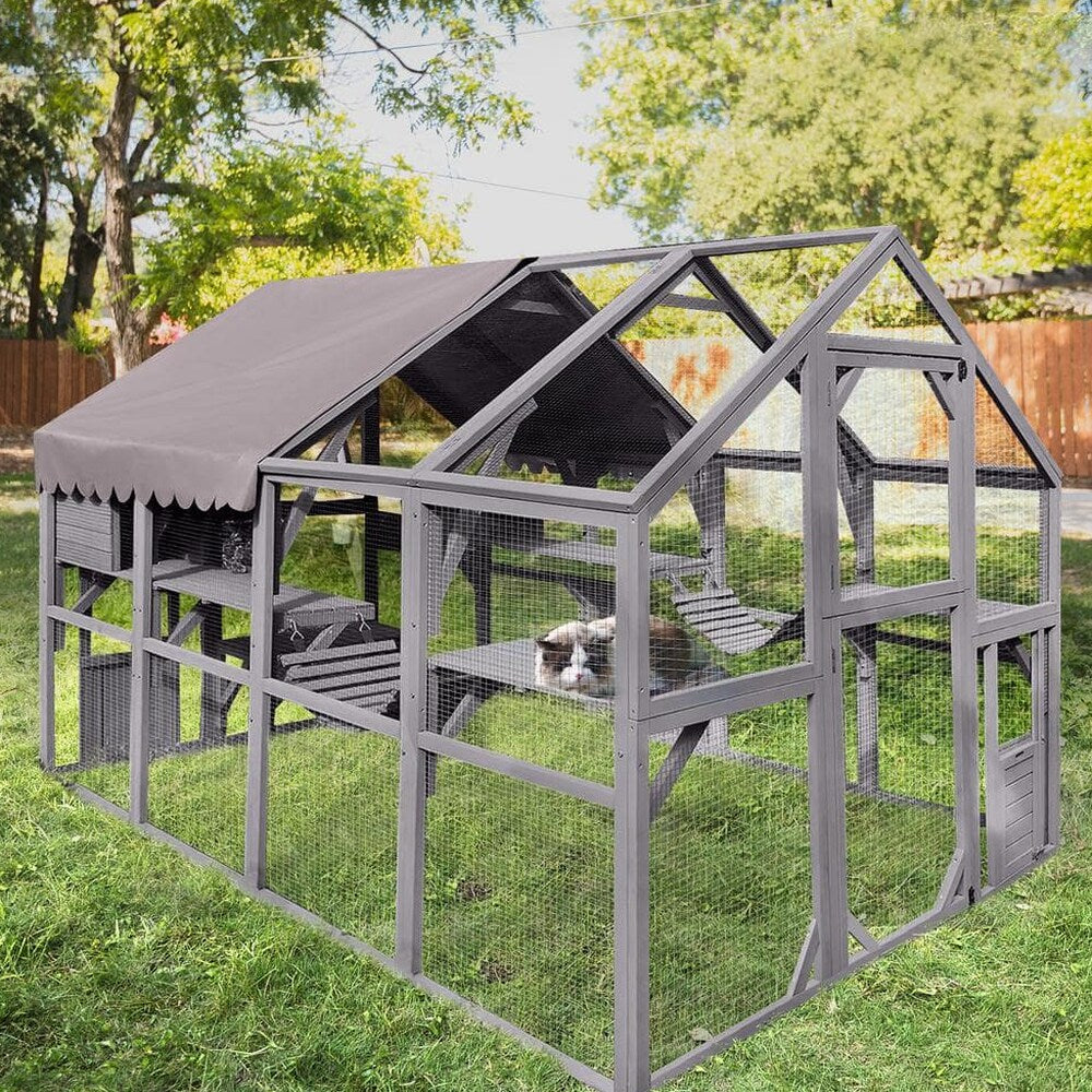 aivituvin Outdoor Cat Run Large Cat Enclosure