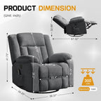 Korser Swivel Rocker Recliner Chair With Massage, Heating, USB Charging And Storage