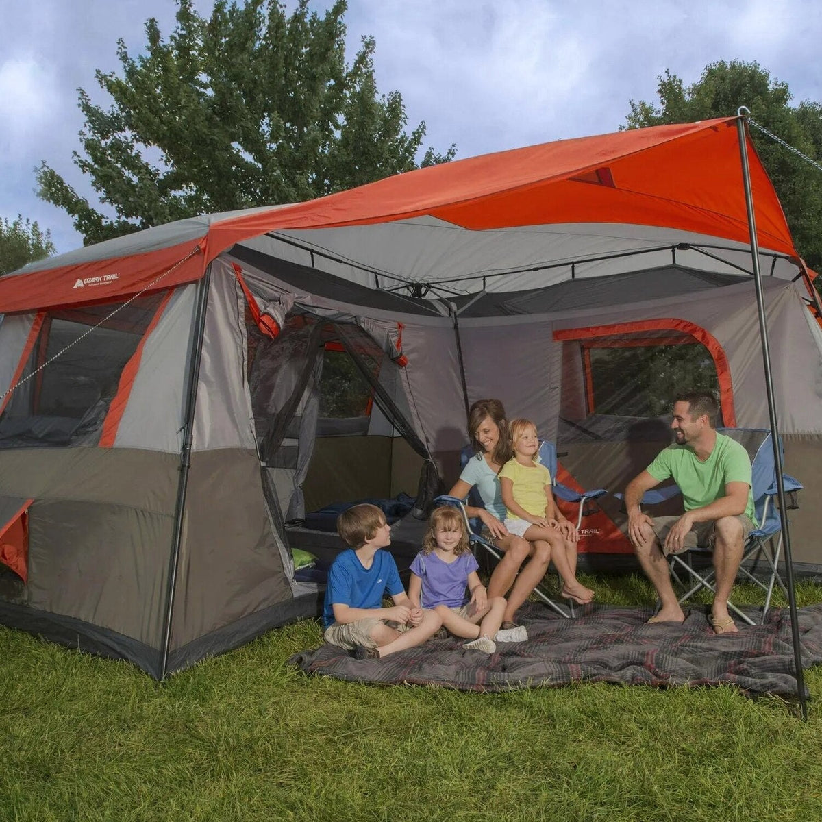 Ozark Trail Instant Cabin Tent, Sleeps 12, 16 x 16, 3-Room - WMT-161682B