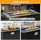 Meilocar 45in Propane Fire Pit Table, 50000 BTU, Gray Tabletop