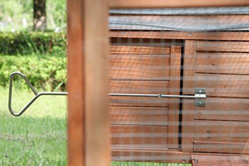 Wooden Chicken Coop With Nest Box, 80.7in L x 26in W x 44.5in H