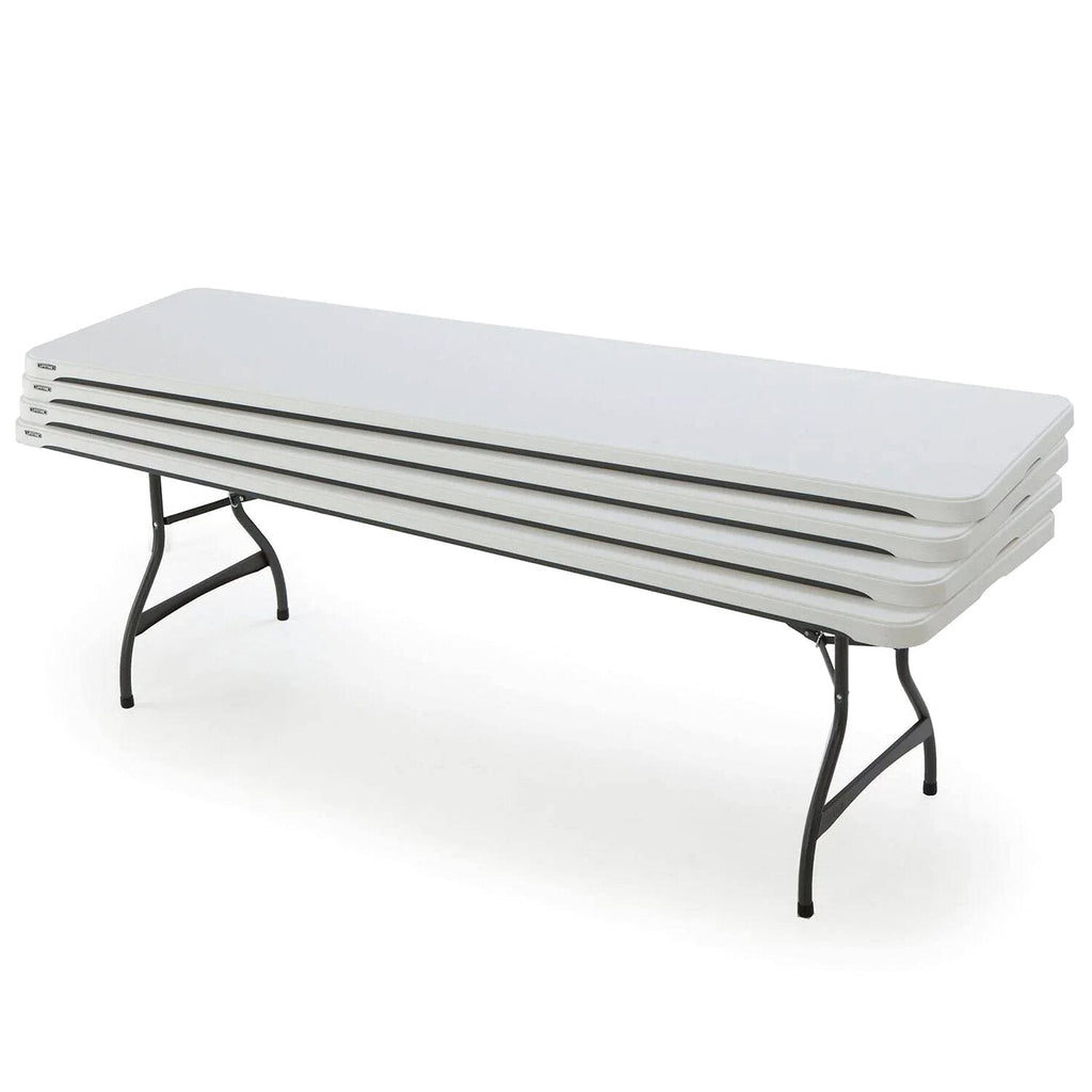 Lifetime Commercial Nesting Folding Table 4-Pack, 96 in. x 30 in., White Granite - 8-Foot