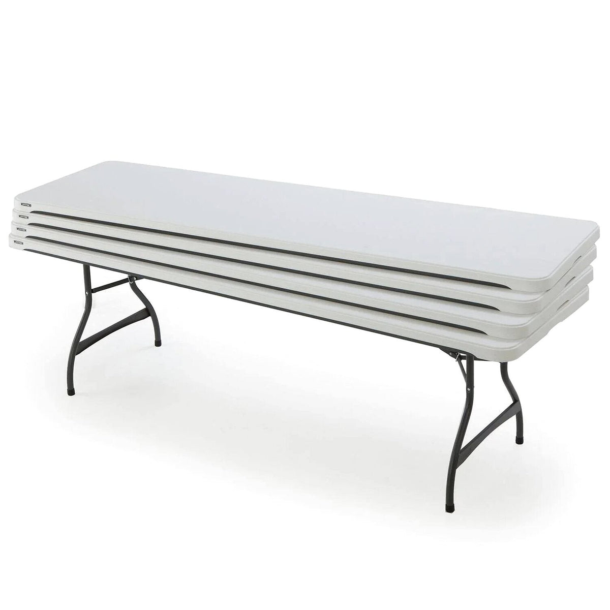 Lifetime Commercial Nesting Folding Table 4-Pack, 96 in. x 30 in., White Granite - 8-Foot