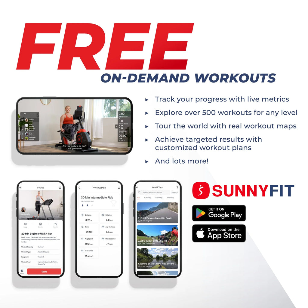 Sunny Health & Fitness Elite Connected Recumbent Cross Trainer Elliptical With Arm Exercisers - SF-RBE420049