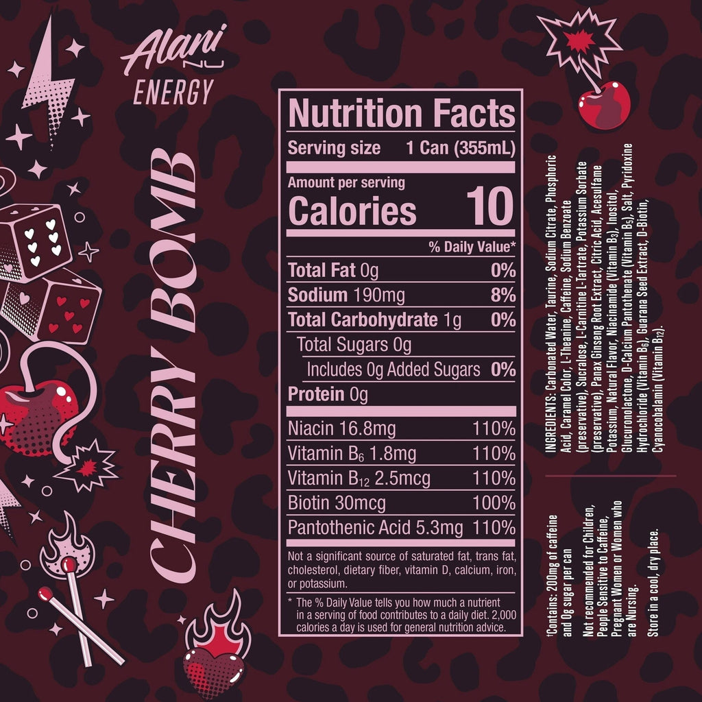 Cherry Bomb Flavor Energy Drink, 12 fl oz Cans, Pack Of 6