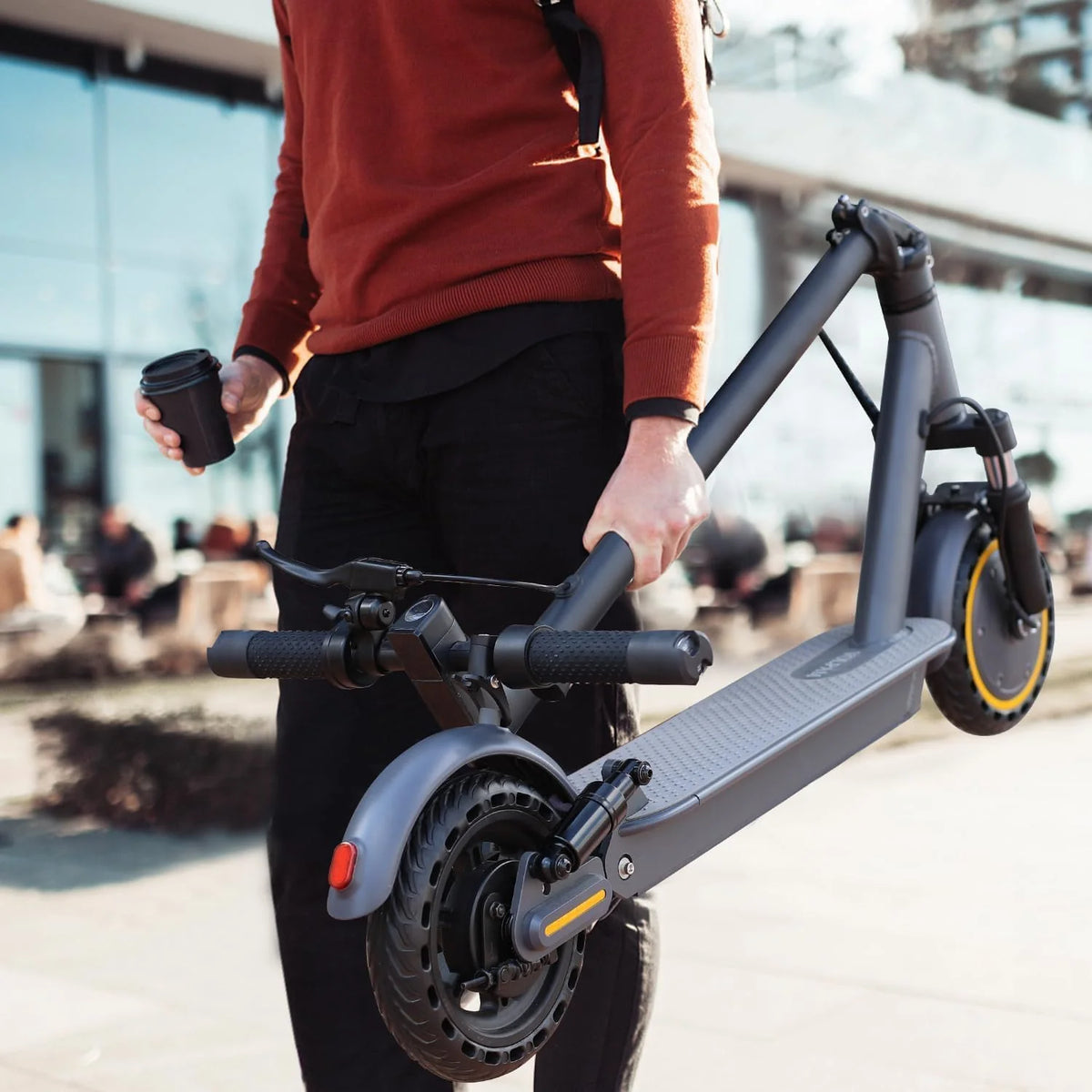 Electric Scooter With Solid Tires And Dual Braking - 350W/500W