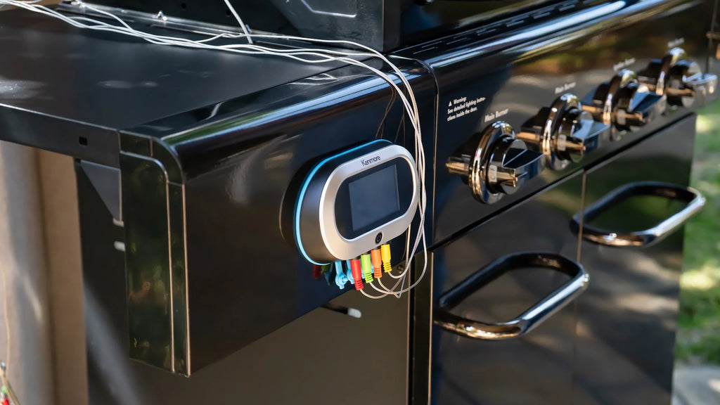 Kenmore 4-Burner Smart Gas Grill With Side Searing Burner, Black With Chrome Accents