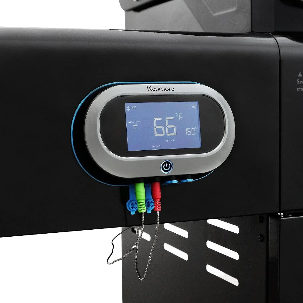 Kenmore 4-Burner Smart Gas Grill With Side Searing Burner, Black With Chrome Accents