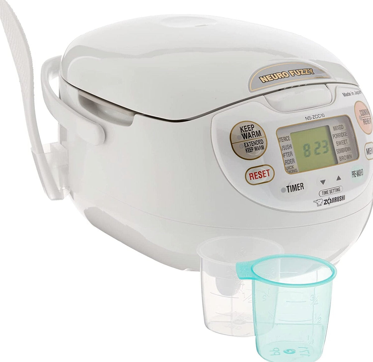Zojirushi Made In Japan Neuro Fuzzy Rice Cooker And Warmer, 5.5-Cup, Premium White - NS-ZCC10
