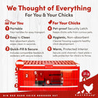 RentACoop Big Red Barn Chick Brooder Set With 12 x 12 Heating Plate, Feeders And Waterers