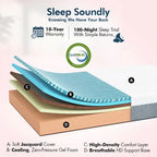 Renanim Adjustable Bed Frame With Medium Cooling Gel Memory Foam Mattress - Dual Massage, App And Remote Control