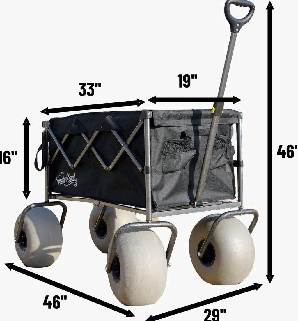 WONDERCAMEL Collapsible Beach Wagon With 13in Balloon Wheels, 185L