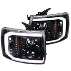 Spec-D Tuning LED Light Bar Projector Headlights And Altezza Style LED Tail Lights, Jet Black Housing, Clear Lens - Chevrolet Silverado