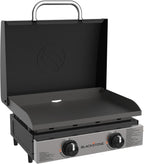 Blackstone 22 inch Tabletop Griddle With Hood, Stainless Steel Front Plate, Black - 1813