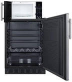 Summit Microwave And Refrigerator Combination, 24 inch, 5.1 cu.ft. - MRF708BLSSA FF708BLSS SM903BSA1