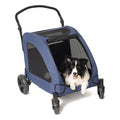 Tikysky 4-Wheel Pet Stroller for Medium and Large Dogs and Cats - Blue