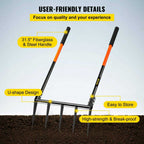 VEVOR Broad Fork Garden Tool, 5 Tines, 20 in Wide - SS-SYS-0012