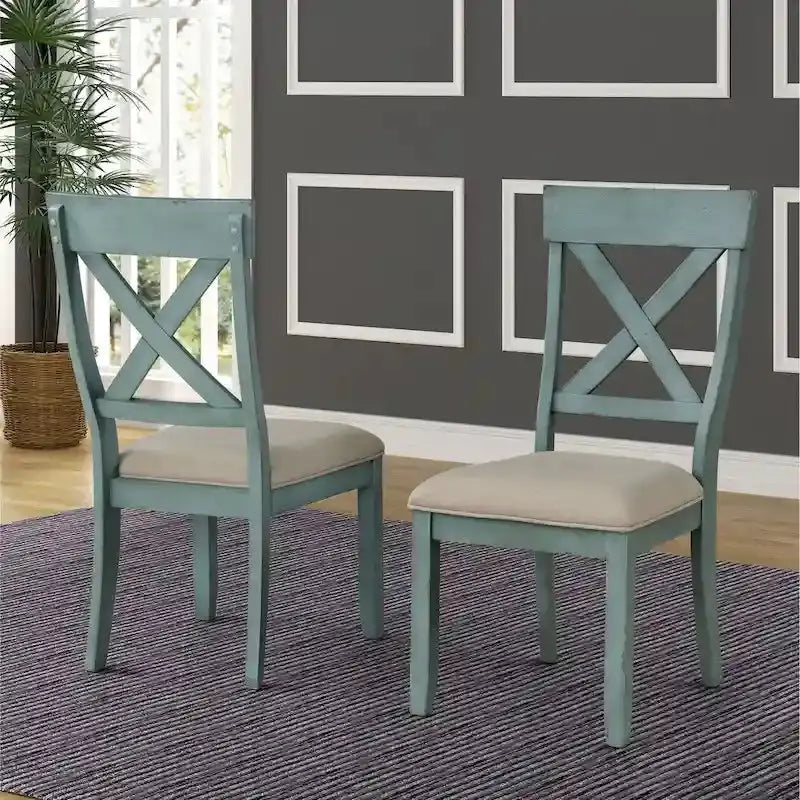 Roundhill Prato 5-Piece Dining Set, 68W x 38D x 30H in Table, 18.25W x 23.5D x 38.75H in Chairs