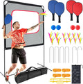 Slsy Portable Pickleball Set With Net, 4 Paddles, 4 Outdoor Pickleballs And 12 Birdies