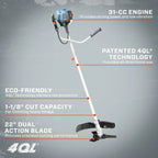 SENIX 31 cc 4-Cycle Gas Powered Brush Cutter/String Trimmer, 10-in Blade, 17.7-in Cutting Swatch - GTBCU4QL-M