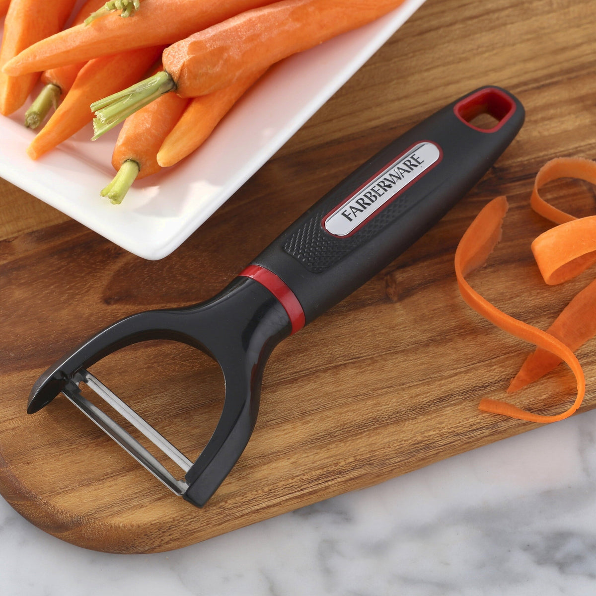 Stainless Steel Y Peeler With Black Plastic Handles