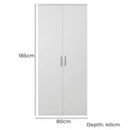 Stockholm Universal Storage Cupboard With VJ Paneling And Deco Gold Handles - 1850 x 800 W x 400D