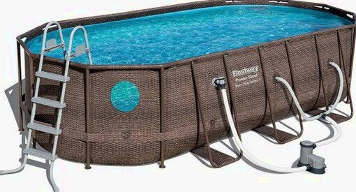 Bestway Power Steel 18 ft x 9 ft x 48 in Above Ground Pool Set - 1500-Gallon Filter Pump