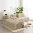 Cloud-Inspired Modular L-Shaped Sectional Sofa With Two Decorative Pillows - 110 in